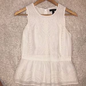 J Crew Eyelet Sleeveless Peplum Top